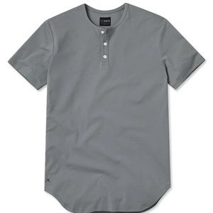 Cuts Clothing Henley Curve-Hem Sage L Black Buttons